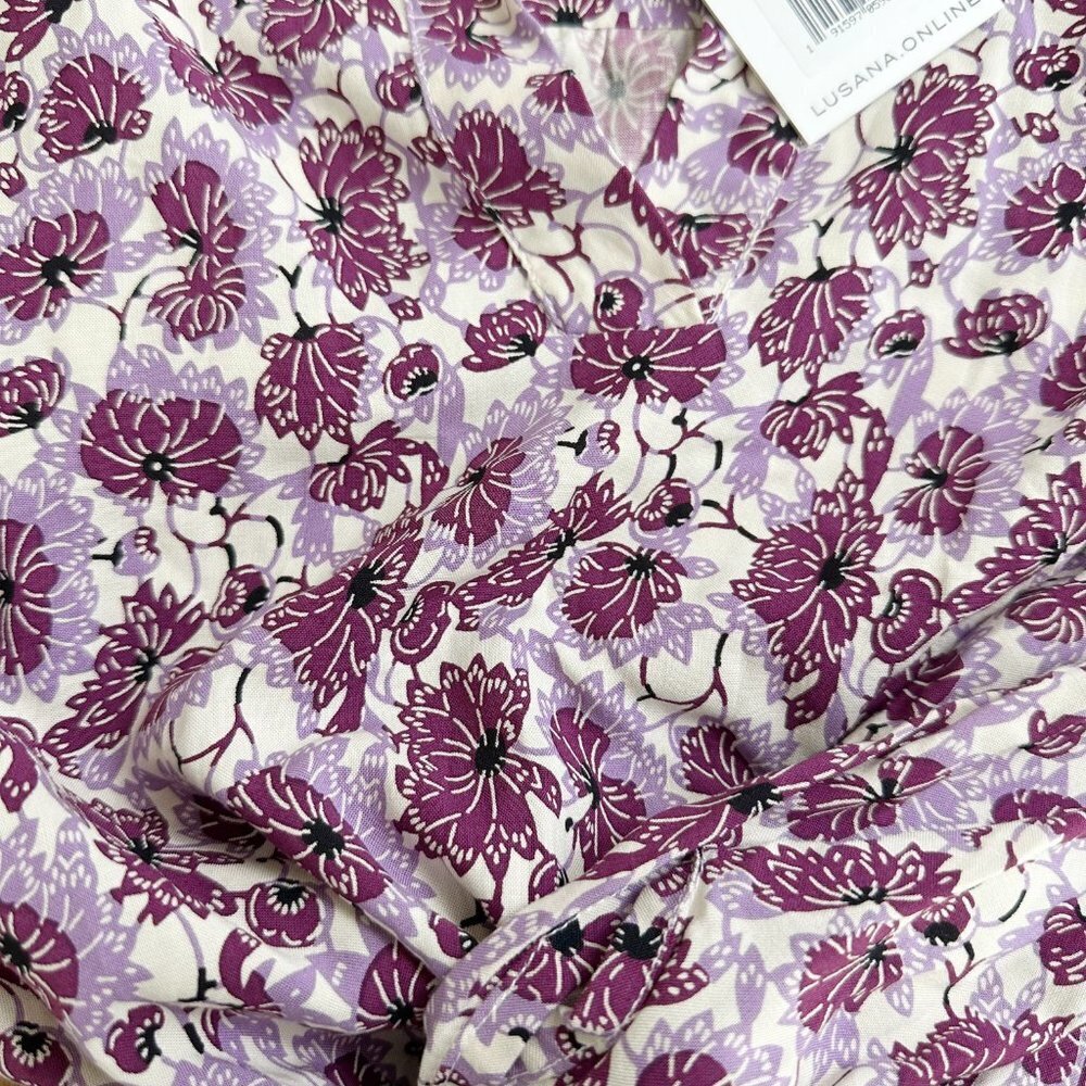 NWT Lusana Cleo Mini Dress Hana Floral Purple XS - Picture 5 of 9
